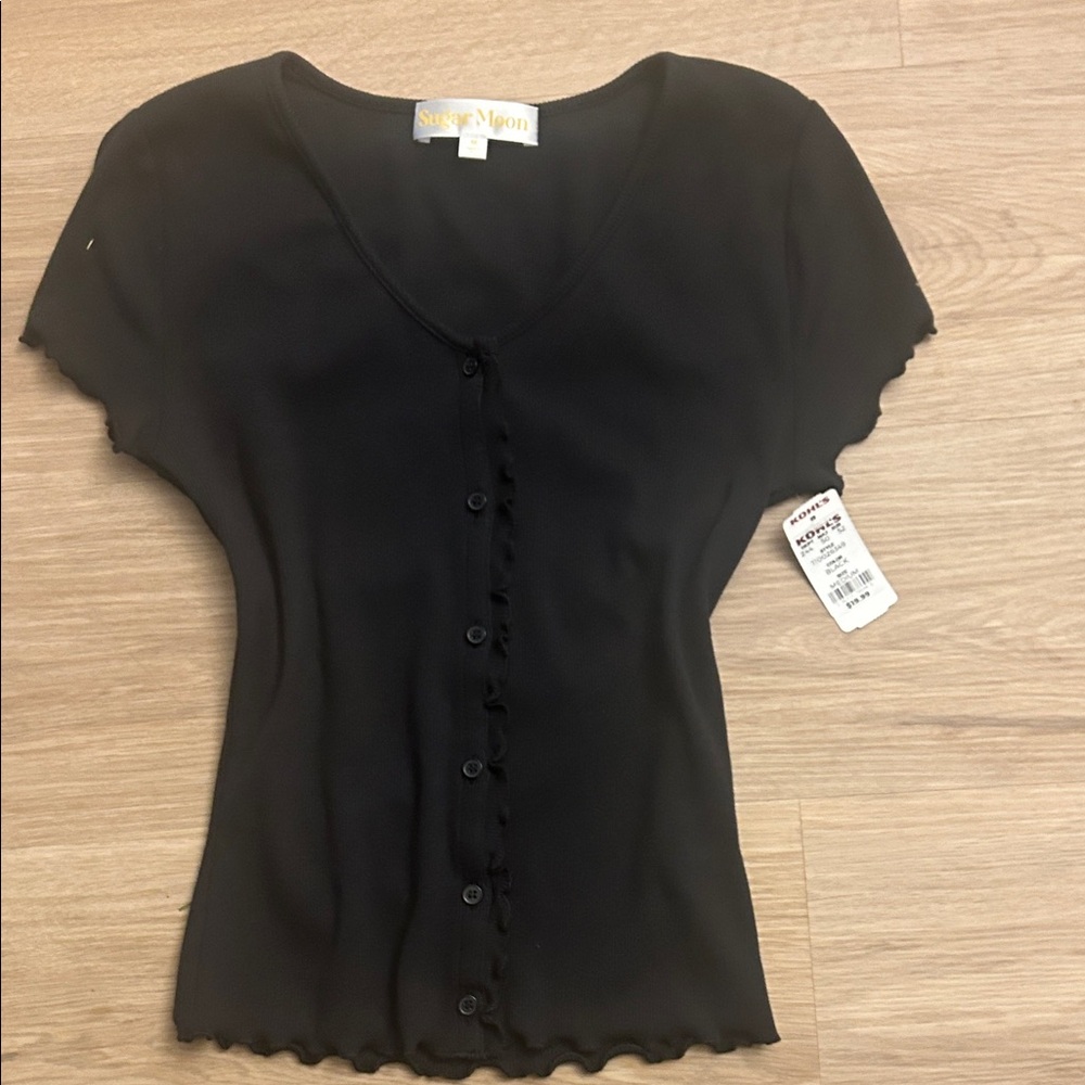 Black Button-Up Top
